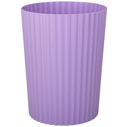 JiatuA Small Trash Can Plastic Wastebasket Round Garbage Container Bin for Bathroom, Kitchen, Bedroom, Home Office, College Dorm, Taro Purple