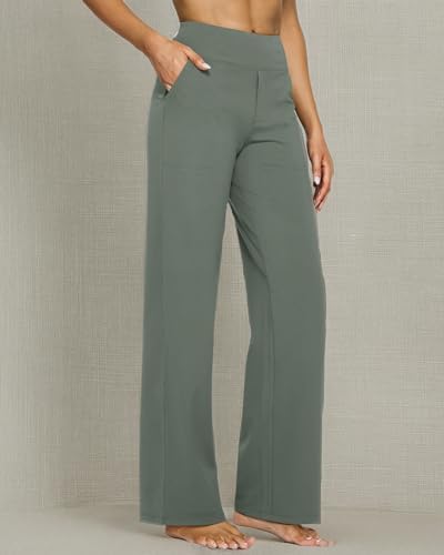 G4Free Yoga Pants Women Wide Leg Pants with Pockets High Waist Stretch Dress Casual Sweatpants Petite/Regular/Tall