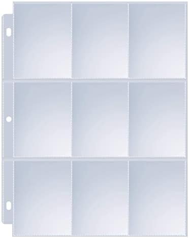 120 Pack 9 Pocket Page Protectors, Sooez Trading Card Sleeves for 3 Ring Binder, Baseball Cards Holder, Protective Pages Sheets for Binders Album, Fit for YuGiOh, MTG, Game, Business & Sports Cards