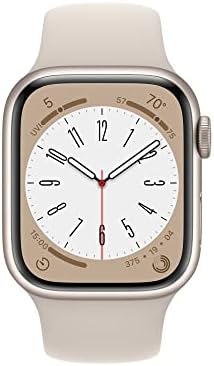 Apple Watch Series 8 [GPS + Cellular, 41mm] Starlight Aluminum Case with Starlight Sport Band, M/L (Renewed)