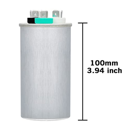35/15 uF 35+15 MFD 370VAC or 440VAC Dual Run Start Round A/C Capacitor CBB65 Air Conditioner Capacitors for AC Unit Fan Motor Start or Heat Pump or Condenser Straight Cool