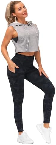 THE GYM PEOPLE Thick High Waist Yoga Pants with Pockets, Tummy Control Workout Running Yoga Leggings for Women