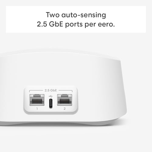 Amazon eero 7 dual-band mesh Wi-Fi 7 router (newest model) - Supports internet plans up to 2.5 Gbps, Coverage up to 4,000 sq. ft., 2-pack