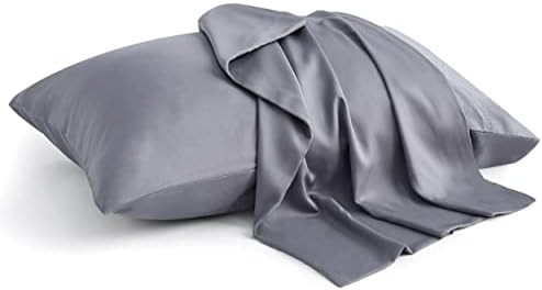 BEDELITE King Size Pillow Cases Set of 2, Rayon Derived from Bamboo, Cooling Pillow Cases for Hot Sleepers & Night Sweats, Breathable and Silky Soft Envelope Pillowcases(Grey, 20"x40")
