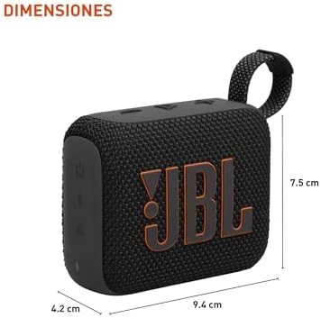 JBL Go 4 - Ultra-Portable, Waterproof and Dustproof Bluetooth Speaker, Big Pro Sound with Punchy bass, 7-Hour Built-in Battery, Made in Part with Recycled Materials (Black)