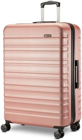 Amazon Basics 30" Hardside Large Checked Luggage, Hardshell Suitcase With Wheels, Expandable For Up to 15% More Space, With Scratch-Resistant Surface, Four Multi-directional Wheels, Rose Gold