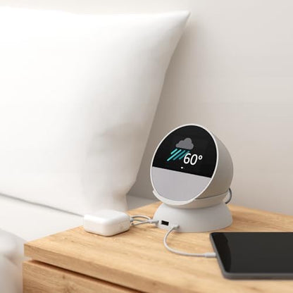 Made for Amazon Stand with USB-C and USB-A Charging Ports for Echo Spot (2024 Release)