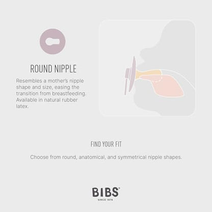 BIBS Pacifiers Colour Collection | Natural Rubber Baby Pacifier | Set of 2 BPA-Free Soothers | Made in Denmark | 0+ Months (Pack of 2) | Dusty Blue/Steel Blue