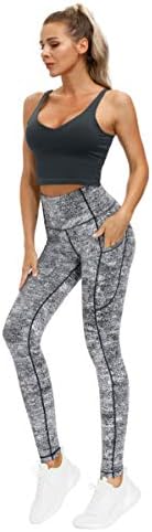 THE GYM PEOPLE Thick High Waist Yoga Pants with Pockets, Tummy Control Workout Running Yoga Leggings for Women