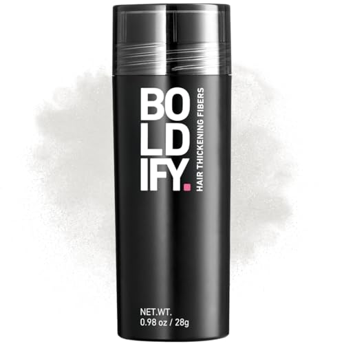 BOLDIFY Hair Fibers (28g) - Fill In Thinning and Fine Hair for an Instantly Fuller, Thicker Look - 14 Shades for Women & Men - White