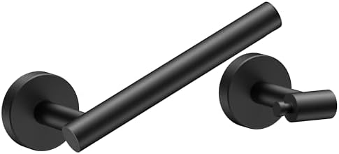 FORIOUS Toilet Paper Holder Wall Mount, Stainless Steel Rustproof Double Post Pivoting Tissue Roll Holder for Bathroom, Commercial Toilet Paper Dispenser, Matte Black