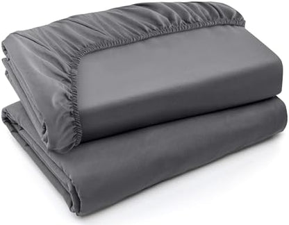 Utopia Bedding Twin XL Fitted Sheets - Bulk Pack of 2 Bottom Sheets - Soft Brushed Microfiber - Deep Pockets - Shrinkage & Fade Resistant - Easy Care (Twin XL, Grey)
