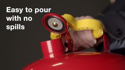 Eagle 2 Gallon Type I Red Safety Gas Can for Gasoline with Flame Arrester, Self-Closing Lid, and F-15 Funnel, Made in the USA, Galvanized Steel Flammable Storage Can, UI20FS