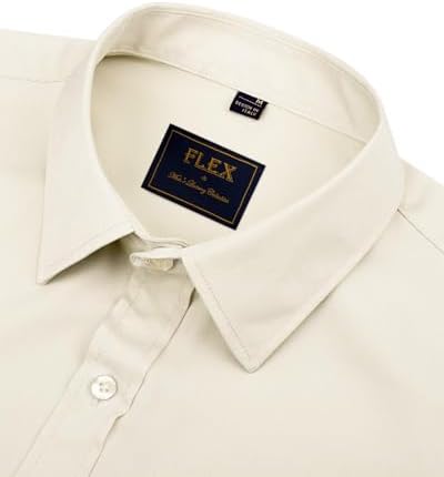 J.VER Men's Dress Shirts Solid Long Sleeve Stretch Wrinkle-Free Formal Shirt Business Casual Button Down Shirts