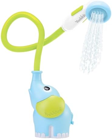 Yookidoo Baby Bath Shower Head - Elephant Water Pump and Trunk Spout Rinser - for Newborn Babies in Tub Or Sink