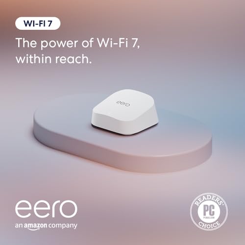 Amazon eero 7 dual-band mesh Wi-Fi 7 router (newest model) - Supports internet plans up to 2.5 Gbps, Coverage up to 2,000 sq. ft., 1-pack