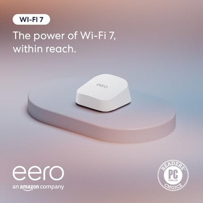Amazon eero 7 dual-band mesh Wi-Fi 7 router (newest model) - Supports internet plans up to 2.5 Gbps, Coverage up to 2,000 sq. ft., 1-pack