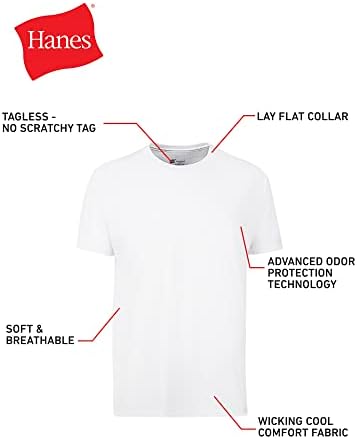 Hanes T-Shirt Pack, Stay-Tucked Cool & Breathable Cotton Tees, Best Undershirts for Men