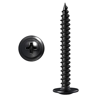 (100 pcs) Wensilon #10×2" Black Phillips Truss Head Wood Screws Quick Metal Self Tapping