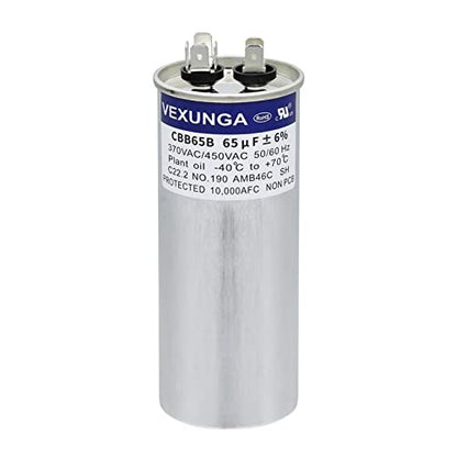 65uF 65 MFD 370VAC 440VAC 450VAC 50/60Hz CBB65 CBB65B Run Start Capacitor for AC Unit Fan Motor Start or Pool Pump or Air Condenser Straight Cool