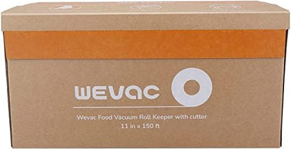 Wevac 11” x 150’ Food Vacuum Seal Roll Keeper with Cutter, Ideal Vacuum Sealer Bags for Food Saver, BPA Free, Commercial Grade, Great for Storage, Meal prep and Sous Vide