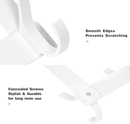 Over The Door Hooks, Door Hanger Hooks for Hanging, Over The Doors Towel Racks for Bathroom with 10 Coat Hook, Coat Rack Bathroom Accessories（2 Pack, White）