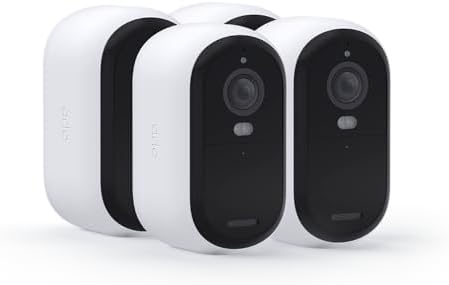 Arlo Essential Security Wireless 2K Camera with Spotlight, Indoor/Outdoor, 2nd Gen, 2-Way Audio, Color Night Vision, Motion Activation, Real Time Notifications, White, VMC3450, 4-Pack (Renewed)