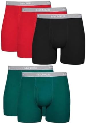 Hanes Men's Boxer Briefs, Cool Dri Moisture-Wicking Underwear, Cotton No-Ride-up for Men, Multi-Packs