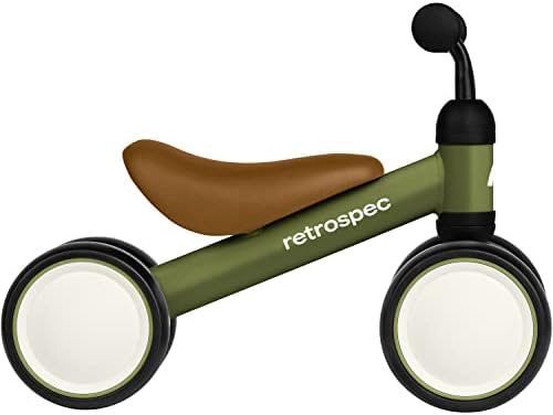 Retrospec Cricket Baby Walker Balance Bike with 4 Wheels for Ages 12-24 Months - Baby Toys & Toddler Toys for 1 Year Olds - Ride On Bicycle - Boys & Girls