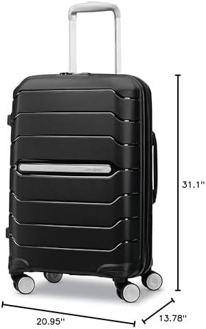 Samsonite Freeform Large Checked Luggage with Dual 360° Spinner Wheels - TSA Lock, Airline-Approved - Lightweight Durable Polypropylene Expandable Hardshell - Black