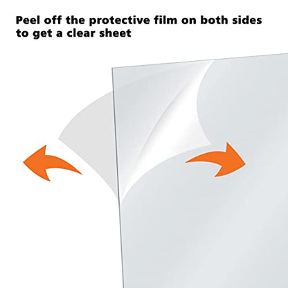 Egofine Plexiglass Sheets Acrylic Sheets 6 Pack of 16x20’’ 0.04 Thick Clear Plastic Cast Transparent Plexi Glass for Crafting Projects, Replacement Picture Frame Glass, DIY Display, Easy to Cut