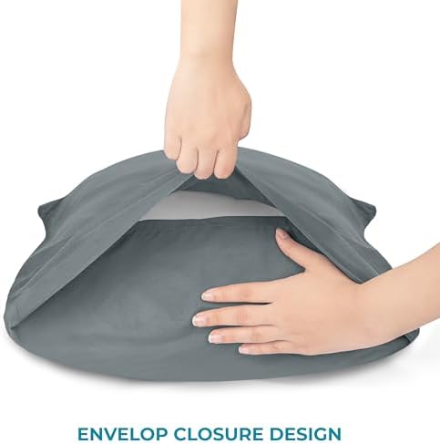 Utopia Bedding Pillow Cases Queen Size 6-Pack – Soft Brushed Microfiber – Envelope Closure – Perfect for Hospitals, Hotels, Guest Rooms – Oeko-TEX Certified, 20x30 Inches (Grey)