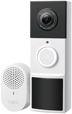 Tapo by TP-Link Smart Video Doorbell Camera Wireless with Chime, 2K with Full Color Night Vision & Spotlights, No Monthly Fee, Ring Call, 160° Ultra-Wide View, Free AI Detection, Local Storage,D210
