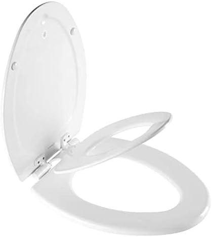Mayfair NextStep2 Toilet Seat with Toddler Potty Training Seat Built-In, Slow Close, Easy Clean, Magnetic Removable Kids Seat, Made in USA, ELONGATED, White