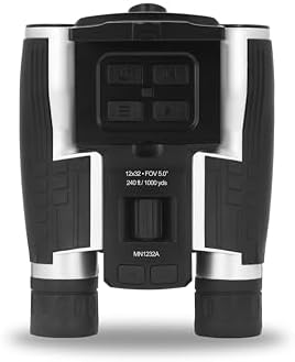 Minolta 12x32 Digital Binoculars - 4K UHD Video Camera, 48MP Photo, 8X Digital Zoom, IPS Anti-Glare Screen, Fog-Resistant Optics, Compact, Ideal for Birdwatching & Travel Hunting