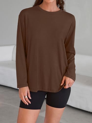 Trendy Queen Womens Oversized Long Sleeve T Shirts 2025 Basic Crewneck Tee Fall Tops Casual Workout Y2K Clothes