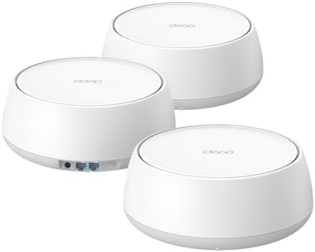 TP-Link Deco BE25 Dual-Band BE5000 WiFi 7 Mesh Wi-Fi System | 4-Stream 5 Gbps, 240 Mhz | Covers up to 6,600 Sq.Ft | 2X 2.5G Ports Wired Backhaul | VPN,MLO, AI-Roaming, HomeShield, 3-Pack