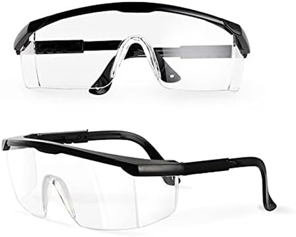 PACIFIC PPE 2 Pack Safety Glasses for Men and Women, ANSI Z87 Anti-fog Eyewear with Scratch Resistant Clear Wraparound Lenses, Adjustable Lab Goggles, UV Protection