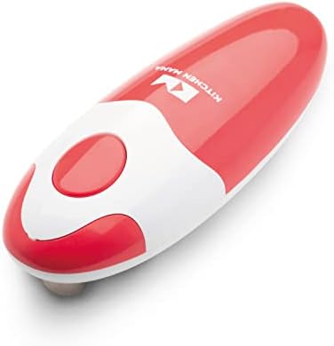 Kitchen Mama Auto Electric Can Opener: Open Your Cans with A Simple Press of Button - Automatic, Hands Free, Smooth Edge, Battery Operated, YES YOU CAN (Red)