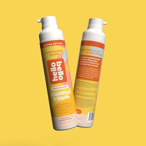 Hello Bello Baby Shampoo & Body Wash, Honeysuckle Bloom Scented, 10oz Bottle (Pack of 2)