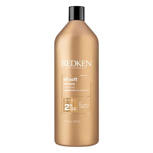 Redken All Soft Shampoo - Moisturizes & Hydrates Dry Hair, Softens & Adds Shine, With Argan Oil, Safe For Color-Treated Hair