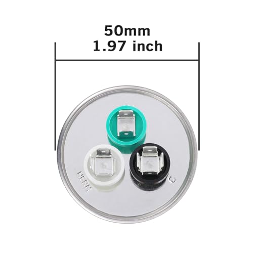 40/12.5 uF 40+12.5 MFD 370VAC or 440VAC Dual Run Start Round A/C Capacitor CBB65 Air Conditioner Capacitors for AC Unit Fan Motor Start or Heat Pump or Condenser Straight Cool