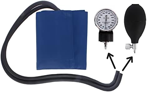 Dixie Ems Deluxe Aneroid Sphygmomanometer Blood Pressure Set W/Adult Cuff, Carrying Case and Calibration Tool - Navy