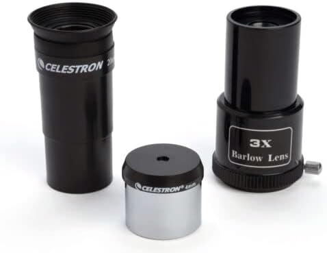 Celestron 21045 PowerSeeker 114EQ Reflector Telescope - Includes Two Eyepieces, Barlow Lens, Height-Adjustable Tripod and Deluxe Accessory Tray, Black