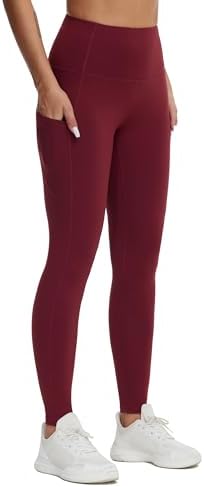 THE GYM PEOPLE Thick High Waist Yoga Pants with Pockets, Tummy Control Workout Running Yoga Leggings for Women