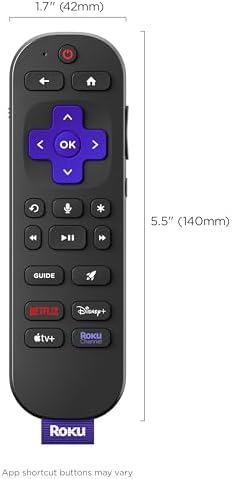 Roku Voice Remote Pro (2nd Ed.) | Rechargeable TV Remote Control with Hands-free Voice Controls, Backlit Buttons, & Lost Remote Finder - Replacement Remote Compatible with All Roku TV, Players & Audio