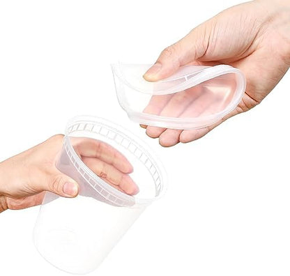 AOZITA 40 Sets 32 oz Plastic Deli Food Containers With Lids, Airtight Food Storage Containers, Freezer/Dishwasher/Microwave Safe, Soup Containers For Takeout Meal Prep Storage