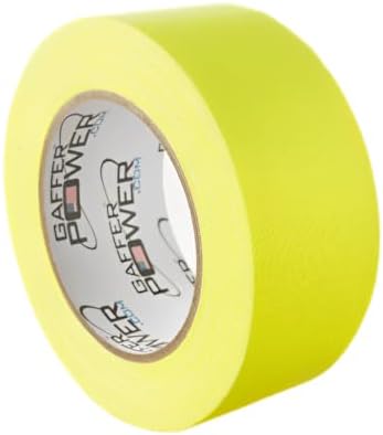 Gaffer Power Real Professional Gaffer Tape, Made in The USA, Heavy Duty Gaffers Tape, Non-Reflective, Multipurpose. 2 Inches x 30 Yards, Sunshine Yellow. More Effecient Than Yellow Duct Tape