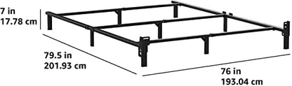 Amazon Basics Metal Bed Frame, 9-Leg Base for Box Spring and Mattress, King, Tool-Free Easy Assembly, Black