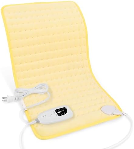 Heating Pad-Electric Heating Pads for Back,Neck,Abdomen,Moist Heated Pad for Shoulder,Knee,Hot Pad for Arms and Legs,Dry&Moist Heat & Auto Shut Off(BabyYellow, 12''×24'')